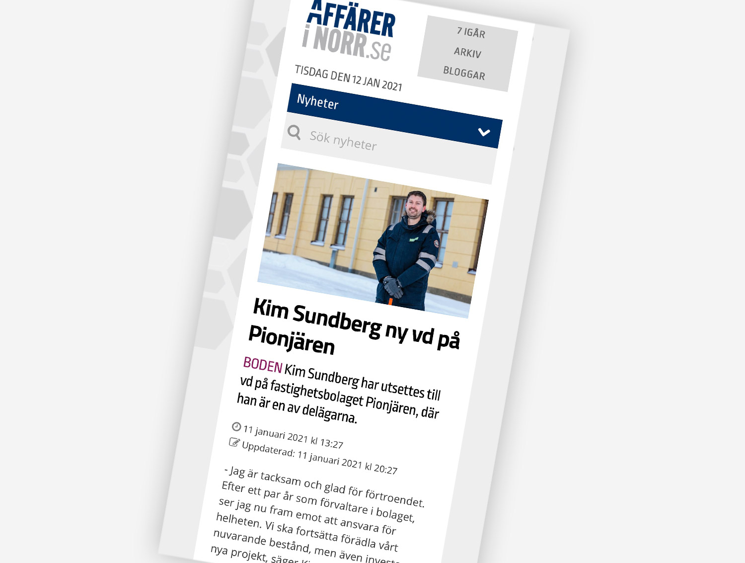 Kim Sundberg ny VD på Pionjären